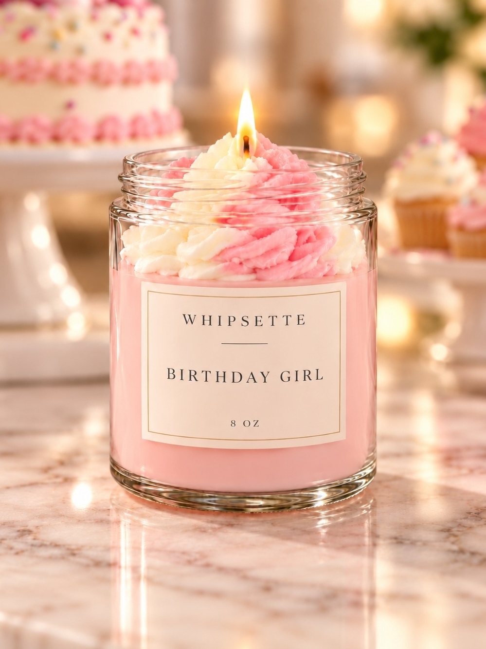 Whipsette Birthday Girl Pink Scented Whipped Candle